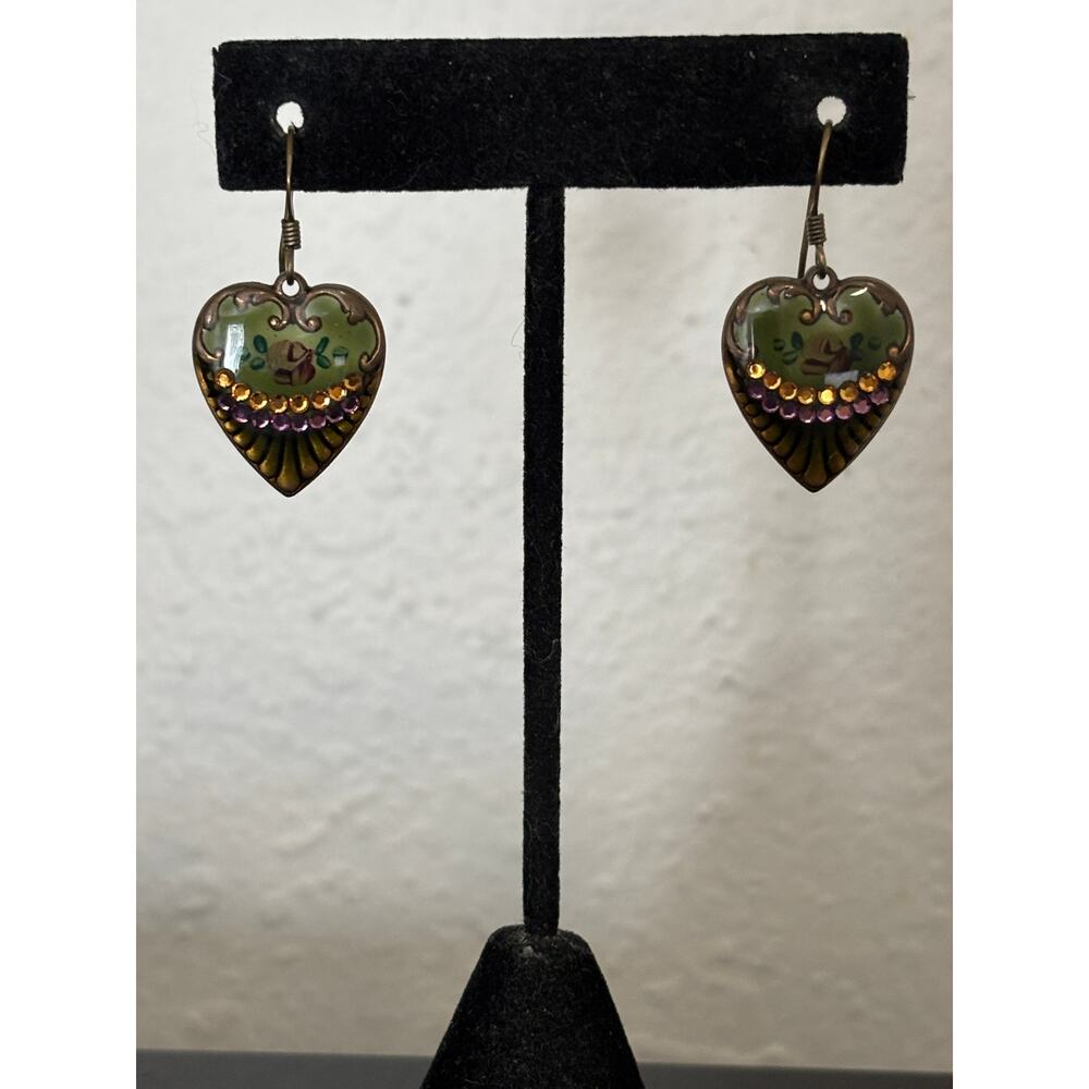 Vintage Anne Koplik Earings Dangle Heart
